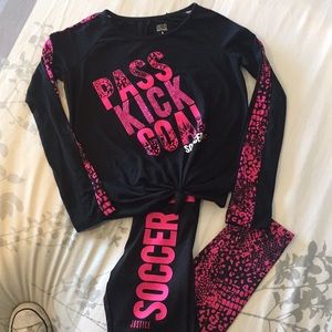 Justice soccer legging &along sleeve